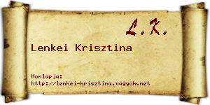 Lenkei Krisztina névjegykártya