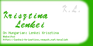 krisztina lenkei business card
